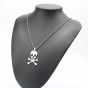 Punk Gothic Skull Men Skeleton Pendant Necklace Accessories Metal Vintage Silver Color Stainless Steel Necklace Christmas Gift