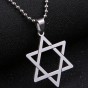 Fashion Stainless Steel Jewelry Top Quality Star Of David Leather Pendant Necklace For Men Women