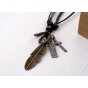 1pcs Alloy Feather Cross Letter Pendant Statement Necklaces Pendants Vintage Jewelry Rope Chain Necklace Women Men Accessories