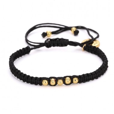 2017 Wholesale Bracelets & Bangles New Fashion Black Color Men or Girl Rope Micro Pave CZ Round Braided Macrame Charm  Jewelry