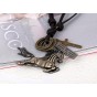 1pcs New Bijoux Horse Skeleton Long Leather Women Men Necklaces & Pendants Collar Maxi Necklace Statement Jewelry Collier Femme