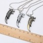 Norse Vikings Wolf Teeth Animal Pendant Necklace Rope Chain Vintage Necklaces Ethnic Fashion Jewelry Men Boy for Friends Gift