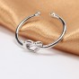 Romantic Love Knot Adjustable Cuff Ring for Women Men Couples Forever Love Heart Finger Ring Original Jewelry Valentine's Gift