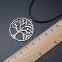 Classic Silver Color Tree of Life Pendant Necklaces For Men Women Round Shape Rope Choker Collares Christmas Necklace Jewelry