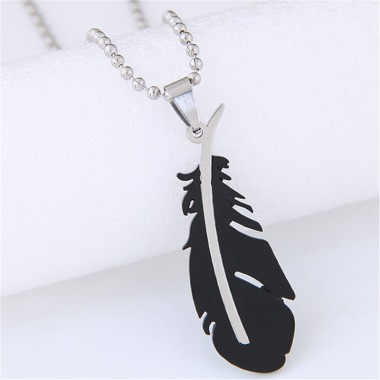 Love Vintage Feather Statement Necklace Pendant Leaves Necklace For Women Men Bijoux Collares Jewelry Exo Colar New Girl