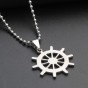 Men Bijoux Vintage Anchor Spider Compass Necklace Pendant for Women Leather Rope Chain Pirate Round Necklaces Collares Jewelry