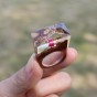 2018 Designer Rose Blooming Forest Wooden Rings Miniature Worlds Inside Rings Resin Anillo Ring Jewelry for Women for Men