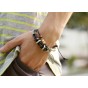 Charms Leather Bracelets & Bangles For Men and Women Alloy Leaf Bracelet Cuff Black and Brown Braided Rope Fashion Man Jewelry
