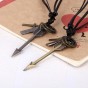 1pcs Fashion Jewelry Arrow Cross Necklace&Pendant Men Women Personality Leather Cowhide Rope Long Necklaces Punk Male Collare