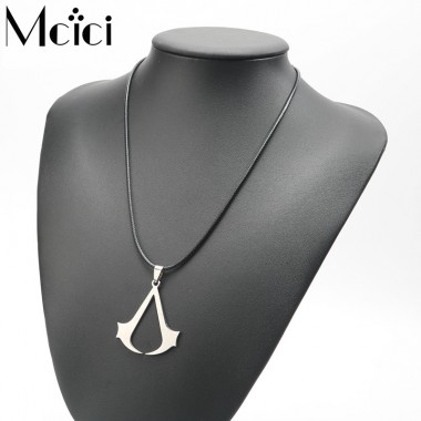 Hook Chain Blade Necklaces Pendants Silver Color Stainless Steel Choker Necklace for Men Women Gift Costume Jewelry Bijouterie