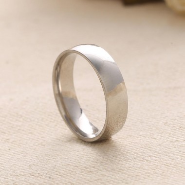 Fashion Wide 6 Mm Silver Color Gold Color Space Ring Simple Tail Ring of Men and Women Wedding Rings Simple Unique Design