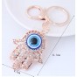 Hand Evil Eye Lucky Crystal Charm Amulet Hamsa Keychains Bag Pendant Keychains Key Ring Key Holder for Men Women Girls Chaveiro