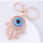 Hand Evil Eye Lucky Crystal Charm Amulet Hamsa Keychains Bag Pendant Keychains Key Ring Key Holder for Men Women Girls Chaveiro