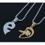 Key & Lock Heart Shape Choker Necklace for Women Men Pendant Couple Necklaces Lover Friendship Jewelry 2pcs/sets New Year Gifts