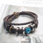 Vintage Stone Bracelets & Bangle Boho Multiple Layers Leather Bracelet Handmade Female Punk Jewelry for Women Man Christmas Gift