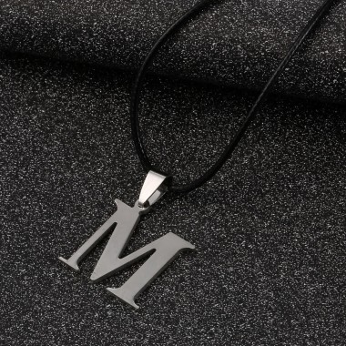 M Letter Necklaces Pendants Alfabet Initial Necklace Stainless Steel Choker Necklace Women Jewelry Kolye Collier collare