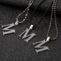 M Letter Necklaces Pendants Alfabet Initial Necklace Stainless Steel Choker Necklace Women Jewelry Kolye Collier collare