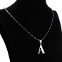 Charms Tiny Silver Color initial Necklace A Letter Choker Initials Name Necklaces Pendant for Women Girl Best Birthday Gift