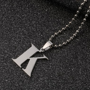 Fashion Letter Statement Necklaces Pendants Alfabet Initial Necklace Stainless Steel Choker Necklace Women Jewelry Kolye Collier