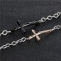 Modyle Fashion Lover Cross Bracelets & Bangles Classical Stainless Steel Women Men Link Chain Jewelry