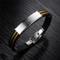 Modyle Fashion Vintage Man Jewelry Cross Bible Design Wire Rope Stainless Steel Bangles Men Silicone Bracelet
