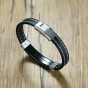 Modyle New Fashion Men Black Silicone Leather Bracelet Stainless Steel Bible Charm Bracelet Cool Men Jewelry