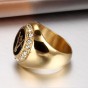 Modyle Gold-Color Masonic Ring for Man Stainless Steel Ring Men Chech Fashion Rings