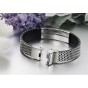 Modyle Brand Stainless Steel PU Leather Bracelet Men Silver Bracelets Bangle For Men Fashion Jewelry Hot Sale