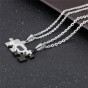 Modyle Custom Stainless Steel Puzzle Necklaces Men and Women Couple Paving CZ Necklaces Personalized Couple Necklace