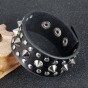Modyle PU Leather Wrap Bracelets For Man Punk Style Big Surface 30MM Width Cool Rivet Design Men Jewelry Best Gift For Boys