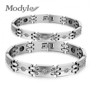 2018 New Fashion Lovers Bracelet 316L Stainless Steel CZ Healthy Magnetic Bracelets For Men Women Jewelry