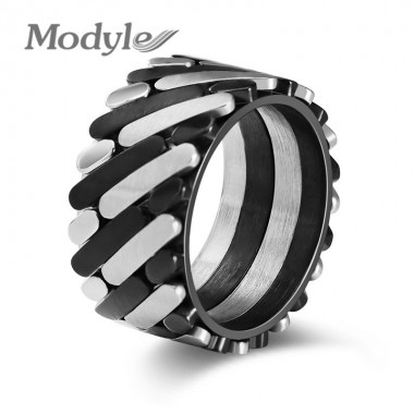 Modyle 2018 New Fashion Stainless Steel Rings For Women Personalized Design Punk Style Men Band Party Jewelry