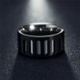 Modyle Men Stainless Steel Rings Personalized Design Black Color Surface Width 12MM Male Party Jewelry