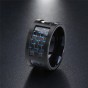 Modyle 2018 New 316L Stainless Steel Rings for Men Punk Style Fashion Carbon Fiber Rings Black Party Jewelry
