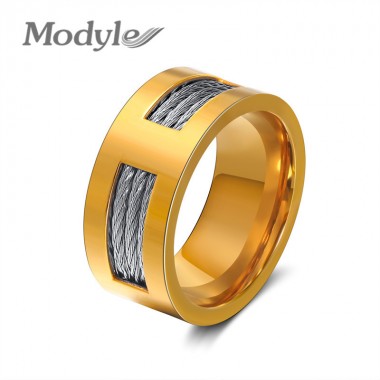 Modyle Vintage Gold-color Ring for Women Men 316l Stainless Steel Metal Punk Rings Jewelry New