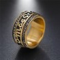 Modyle Vintage Punk Silver/Gold_Color Stainless Steel Rings Couple Black Band Party Ring for Women and Men