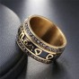 Modyle Vintage Punk Silver/Gold_Color Stainless Steel Rings Couple Black Band Party Ring for Women and Men