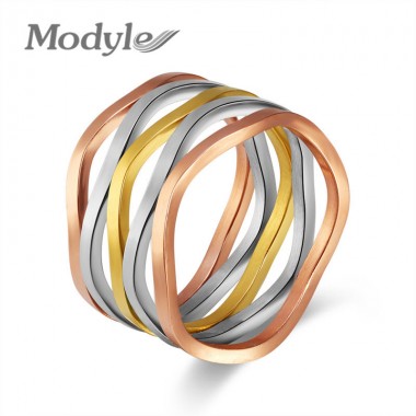Modyle Stainless Steel Rings For Men &Women Unique Design Party Jewelry Trendy Cuff Finger Jewelry