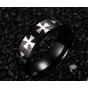 Black Gun Plated Cross Ring High Polished Stainless Steel Men Jewelry Top Fashion High Quality