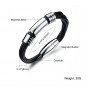 Modyle New Arrival Fashion Men Jewelry Punk Style Twisted Braided Leather Rope Bracelet Stainless Steel Magnetic Clasp Wristband