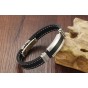 Modyle Black Genuine Silicone Man Bangles Fashion Stainless Steel Clasp Men Jewelry Vintage 13MM Width Accessories