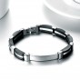 Modyle Black Bangles Bracelet Made Of Silicone & Stainless Steel Personality Men Bracelets Fashion Male Jewelry