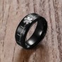 Modyle  Medical Identification Rings for Women Men Jewelry Black 8MM Wide Stainless Steel Ring