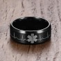 Modyle  Medical Identification Rings for Women Men Jewelry Black 8MM Wide Stainless Steel Ring