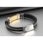 Modyle 2017 New Fashion Men Bracelet Wholesale Gold-Color Charm And Black Silicone Sports Wristband Bracelets For Men Jewelry