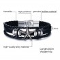 Modyle 2017 Cool Men Genuine Leather Wrap Bracelet Fashion Punk Star Bracelet