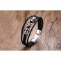 Modyle 2017 Cool Men Genuine Leather Wrap Bracelet Fashion Punk Star Bracelet