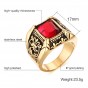 Modyle Punk Rock Men Ring Gold-Color Stainless Steel Round Finger Ring for Male Wedding Jewelry