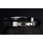 Fashion Men Bracelets Black Silicone& Rubber Bracelets Jewelry Stainless Steel Men Bracelets & Bangles Wholesale