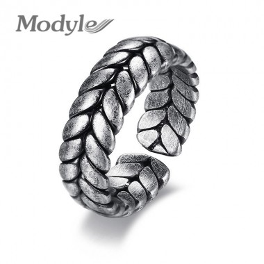 Modyle 2018 Punk Rock Retro Silver Color Stainless Steel Wheatears Mens Biker Rings Vintage Gothic Jewelry
